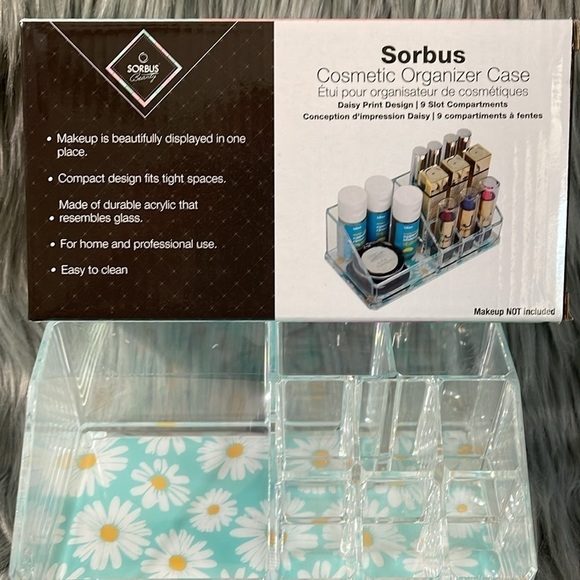 Sorbus 9 Slot Cosmetic Organizer Daisy Print - Picture 4 of 5